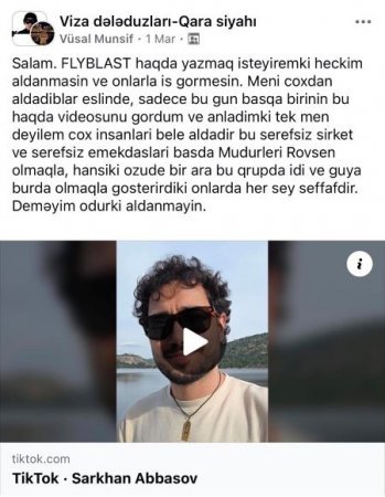 Flyblast Travel Agency qalmaqalı böyüyür - Şirkət barədə şok iddialar