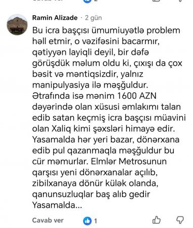 Yasamal sakinləri Elşad Həsənovdan NARAZIDIR - FOTO