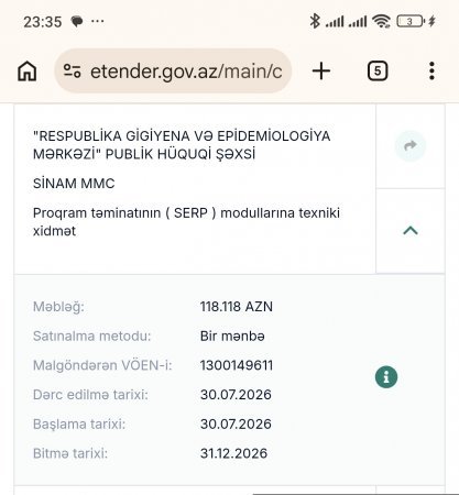 Gigiyena və Epidemiologiya Mərkəzi  "SİNAM" MMC ilə "zerkalnı" müqavilə bağladı - Millionluq borcu var